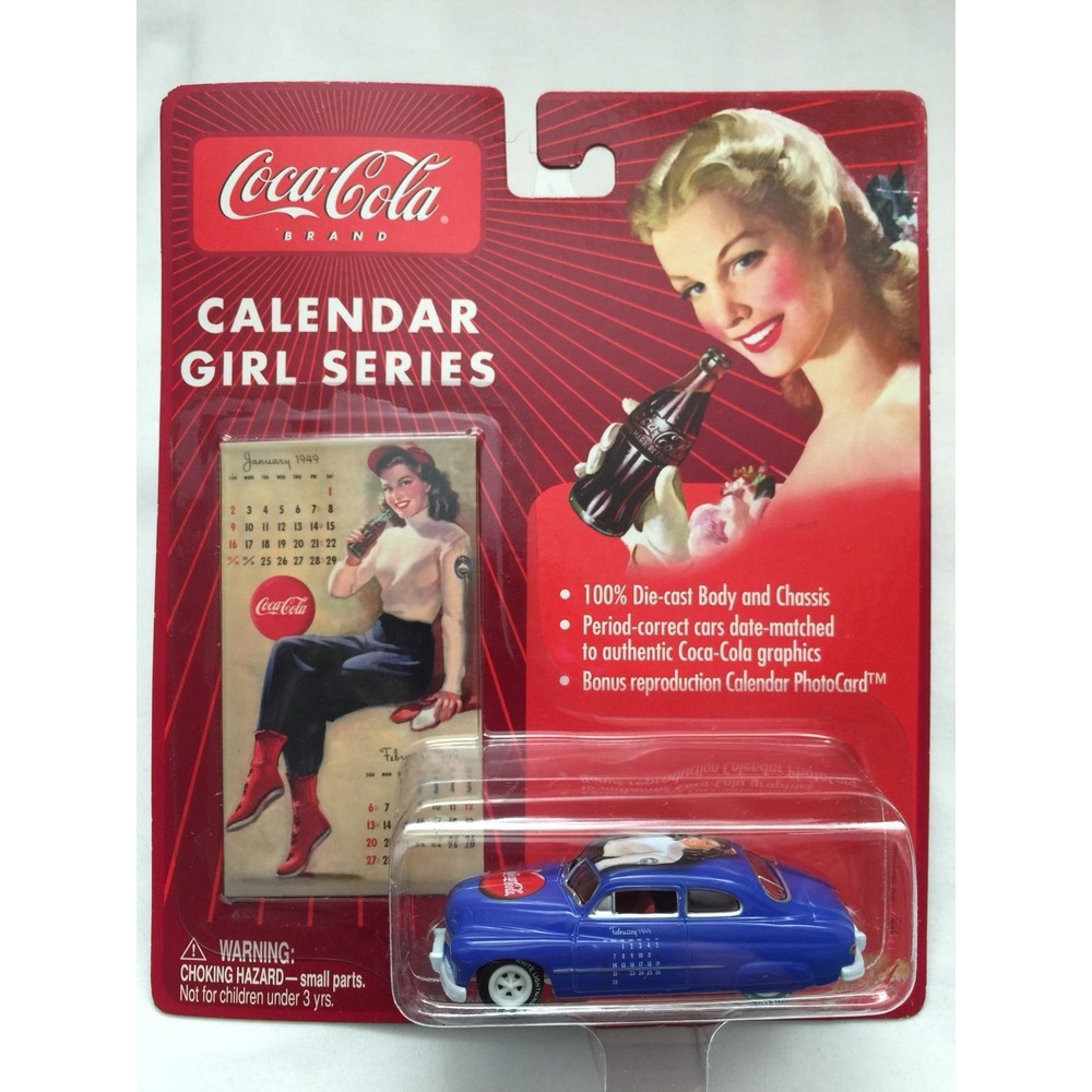 Coca-Cola Johnny White Lightning 49 1949 Mercury Blue Calendar Girl DieCast 1/64